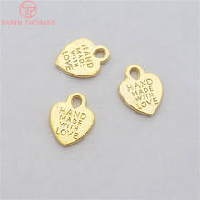 20PCS 15*12MM Gold Color Plated Zinc Alloy Handmade with love Heart Charms Diy Handmade Jewelry Findings 2024 - buy cheap