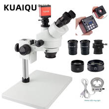 Microscópio trinocular simul-focal estéreo, x-90x, x-45x, grande base, reparo de solda, para pcb 2024 - compre barato