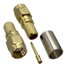 Conector macho de crimpado RF para RG-8X, conector SMA, LMR240, RG8X, 10 Uds. 2024 - compra barato