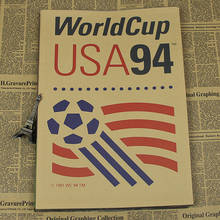 Grande vintage "1994 eua copa do mundo" poster decoração para casa detalhada antigo cartaz parede gráfico retro fosco papel kraft 42x30 cm 2024 - compre barato