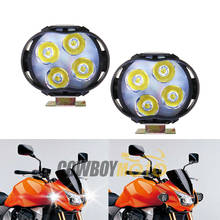 Lâmpada led para farol de motocicleta, 2 peças, holofotes, luz de neblina, trabalho universal para honda e yamaha 2024 - compre barato