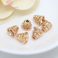 6PCS 7x7MM 24K Champagne Gold Color Plated Brass Beads Caps High Quality Diy Jewelry Accessories 2024 - buy cheap