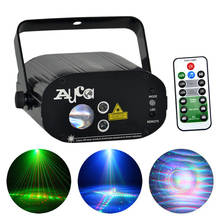 Миниатюрный лазерный прожектор с дистанционным управлением AUCD, 20 узоров, светодиодная лампа RGB Aurora Wave Mix 9 Вт, сценическое освещение для диджея, вечеринки, шоу, сцены W20RG 2024 - купить недорого