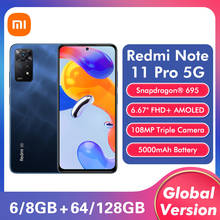 Global Version Xiaomi Redmi Note 11 Pro 5G 6GB RAM 64GB ROM / 8GB RAM 128GB ROM Mobile Phone 108MP Camera Snapdragon 695 120Hz 2024 - buy cheap