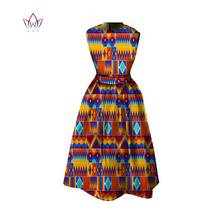 Bintarealcera vestidos africanos para mulheres, vestido de alta qualidade midi estampado estilo africano bazin ricos plus size vestido feminino wy348 2024 - compre barato