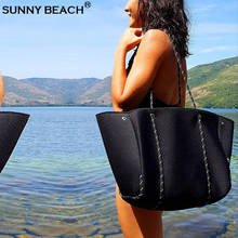 Bolsa de ombro feminina, elegante, de luxo, para praia, casual, bolsa de viagem, composto, grande, leve, neoprene 2024 - compre barato