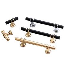 Modern Zinc Alloy Black Gold Door Handles Kitchen Cabinet Handles Solid Drawer Knobs Fashion Furniture Handle Hardware 2024 - buy cheap