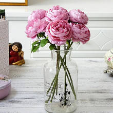 Rosas de seda branco flores artificiais peônia para decoração de casa rosa peônia falso flores diy decoração do casamento parede alta qualidade flores 2024 - compre barato