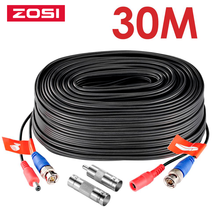 ZOSI 100FT 30M Transmission Connector BNC Video Wire Camera Power Security Cable videcam for CCTV Surveillance System DVR Kit 2024 - buy cheap