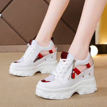 Rimocy 2022 Summer Women Sandals 9cm Wedges Hollow Out Sneakers Ladies Breathable Mesh Platform Casual Shoes Woman White Shoes 2024 - buy cheap