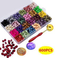 600pcs Sealing Wax beads Granular Grain Wax 24 Colors seal wax tablet Box Set 1 spoon and 3 candles 2024 - buy cheap
