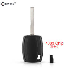 KEYYOU-transpondedor de llave de coche remoto, carcasa de encendido para Ford Fiesta Mondeo Focus s-max Galaxy Key con Chip de 40 bits ID63 4D63 2024 - compra barato