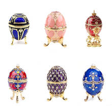 Folhas verdes séries faberge-ovo jóias pintadas à mão caixa berloque presente exclusivo para a páscoa decoração doméstica colecionável 2024 - compre barato