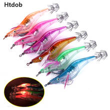Htdob 6Pcs LED Electronic Luminous Shrimp Squid 10.5cm 12g Night Fishing Squid Jigs Lure Bass Bait Fish Tackle wobbler 2024 - buy cheap