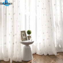 Christmas Snowflake Embroidery Curtains Tulle For Bedroom Kids Living Room Simple Cotton Sheer Fabric Window Drapes 2024 - buy cheap