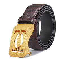 Ciartuar Leather Belt Men High Quality Genuine Leather Belts  Automatic Buckle Mens Belt Luxury Designer Gold Metal Waist Belt 2024 - buy cheap