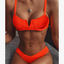 Sexy Orang/rose Bikini Push Up Swimwear High Waisted Bathing Suits Swimming Suit for Women Two Piece Swimsuit Bikinis 2022 Mujer 2024 - buy cheap