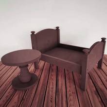 Новорожденный Подставки для фотографий Винтаж деревянные новорожденных создает мини кровать Кофе стол Чай стол мебель для детской студии фото съемки 2024 - купить недорого