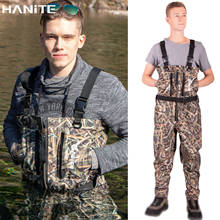 HANITE Green Reed leaf Quick-Drain and Waterproof chest Wader with Front Venting Zip Useful in rainy，snowy and flood weather 2024 - buy cheap