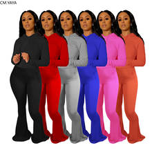 Conjunto feminino com capuz, calças de boca larga, conjunto esportivo de duas peças fitness 2024 - compre barato