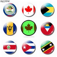 Светящийся Национальный флаг 30 мм магниты на холодильник стекло Белиз Канада Багамские Острова бардос КостаРика Куба сувенир 2024 - купить недорого