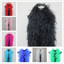 Pluma de avestruz mullida falda de boa, adornos para fiestas, disfraces, chal, pluma de avestruz artesanal, 4 metros por lote 2024 - compra barato