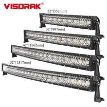 Visorak-barra de luz led curva, lâmpada de 22, 32, 42, 52 polegadas, 12v, 24v, para carros jeep, suv, trator, captação, suv, atv, caminhão, off-road 2024 - compre barato