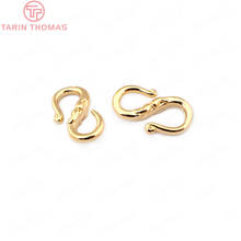 10 peças 13*7mm 24k cor dourada bronze formato s colares pulseiras fechos de jóias de alta qualidade diy achados acessórios 2024 - compre barato