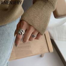ANENJERY, Ретро стиль, нестандартная гладкая цепочка, тайское серебряное кольцо, 925 пробы, Серебряное регулируемое кольцо, ювелирное изделие, опт, S-R589 2024 - купить недорого