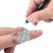 Mini paleta de esmalte de arte de uñas y dedos, diseño redondo de huellas, anillo de manicura, 1 uds. 2024 - compra barato