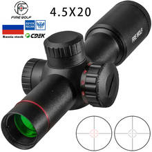 4.5x20 Compact Hunting Rifle Scope Red Illuminated Optical Sight P4 Reticle Riflescope With Flip-open Lens Caps and Rings 2024 - buy cheap