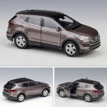 Модель автомобиля WELLY 1:36 Hyundai Santafe из сплава, модель машины, коллекционная игрушка, автомобиль с тяговым эффектом, подарок для детей, бесплатная доставка 2024 - купить недорого