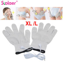 XL/L Massage Electrode Gloves New Conductive Electrode Massage Therapy Gloves Therapy Hand Massager Electrotherapy Lead Wires 2024 - buy cheap