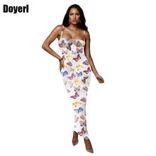 Butterfly Print Sexy Summer Club Dress Women Clothes Beach Slim Slip Bandage Bodycon Dress Elegant Long Party Dress Vestidos 2024 - buy cheap