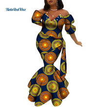 African Dresses for Women Print Long Dresses Vestidos Bazin Riche African Wedding Party Sexy Peals V Neck Ankara Dresses WY6639 2024 - buy cheap