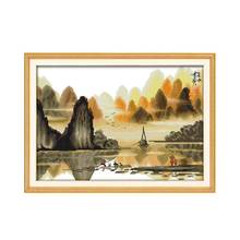 Kit de ponto cruz poetico li river, paisagismo, 14ct, 11ct, bordado, artesanal, faça você mesmo 2024 - compre barato