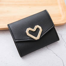 Women's Coin Purse Short Wallet Women's Heart-Shaped Small Wallet Simple Square Trifold Wallet 2024 - buy cheap