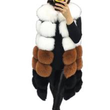 Inverno nova moda feminina colete de pele casaco splicing grosso quente longo peles coletes mulher festival outerwear jaqueta de pele do falso colete 2024 - compre barato