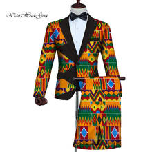 Ternos de blazer africano dos homens do tamanho grande conjunto de roupas do homem do casamento ternos casuais do vestido dos homens 2 peiece jaqueta + calças personalizado wyn727 2024 - compre barato