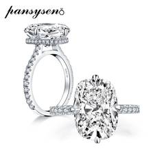 PANSYSEN-anillos de diamante de moissanita simulada de corte ovalado para mujer, de Plata de Ley 925 sólida de 10x14MM, anillo de propuesta de boda al por mayor 2024 - compra barato