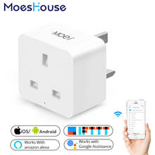 MoesHouse UK WiFi Smart Socket Power Plug Outlet Mobile APP Remote Control Works with Alexa Google Home No Hub Required 2024 - buy cheap