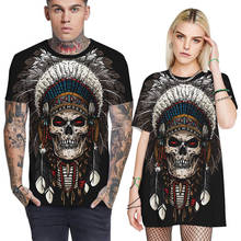 2021Summer New Skull Printed T Shirt For Men Casual Oversized Short Sleeve Clothes Streetwear Hip Hop 3D Printing Top Tees 2024 - купить недорого