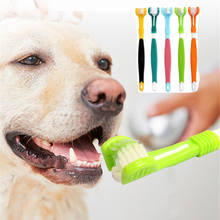 Cepillo de dientes multiángulo para perros y gatos, herramienta para el cuidado de los dientes, producto de salud para la protección del mal aliento, 1 unidad 2024 - compra barato