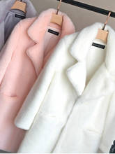 Bella Philosophy Women Mink Faux Fur Coat Solid Female Turn Down Collar Winter Warm Fake Fur Lady Coat Casual Jacket 2024 - buy cheap