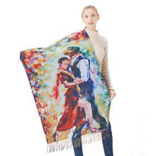 Bufanda de Invierno para mujer, abrigo de Cachemira cálido, Poncho, manta de lujo de diseñador, chal de Pashmina de lana, 190cm, talla grande 2024 - compra barato
