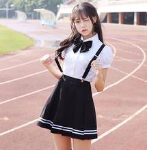 Conjunto uniforme da escola de verão estudante cinta uniforme gravata marinheiro terno conjunto mesa traje japonês uniforme da escola menina manga curta 2024 - compre barato