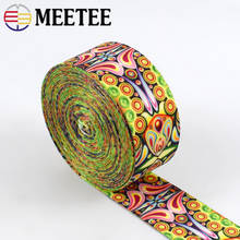Meetee 5/10 metros 38mm moda impresso cinto de fita jacquard cinto cinto de fita de renda acessórios de costura de roupas diy 2024 - compre barato