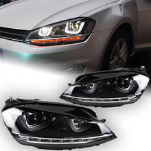 Akd estilo do carro para vw golf 7 faróis mk7 led farol R-LINE design drl hid cabeça lâmpada anjo olho bi xenon feixe acessórios 2024 - compre barato