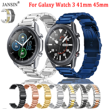 Pulseira para samsung galaxy watch 3 45mm banda 20mm 22mm sólido aço inoxidável pulseira de metal para galaxy watch 3 41mm 2024 - compre barato
