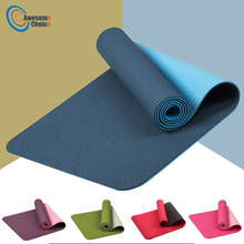 183*61cm 6mm Thick Double Color Non-slip TPE Yoga Mat Quality Exercise Sport Mat for Fitness Gym Home Tasteless Pad 2024 - купить недорого